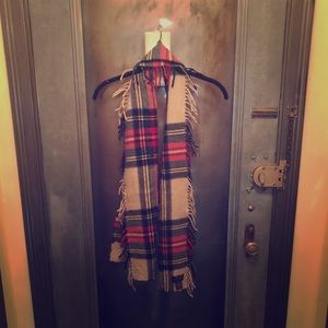 Ralph Lauren Fringe Plaid Scarf